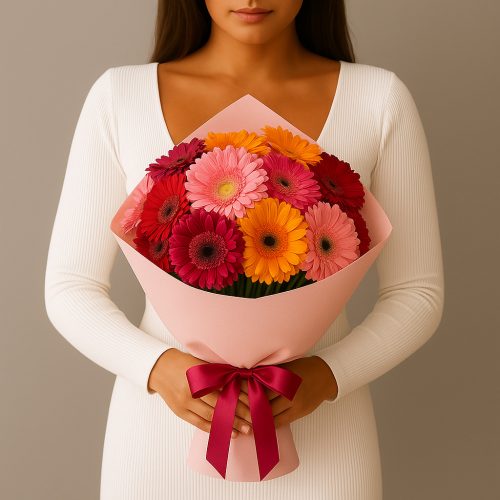 Букет с герберами «Сияние красок»